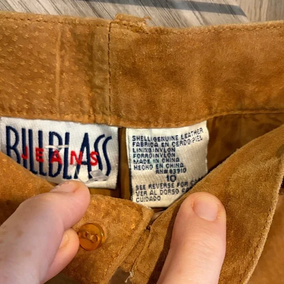 Bill Blass Women's Leather Pants in Tan